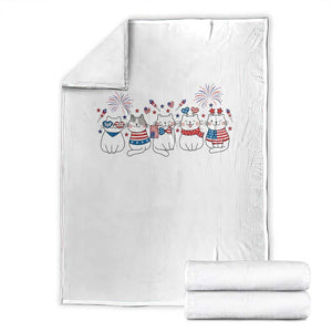 Patriotic Cat Lover Gift Throw Blanket America 250 Anniversary TS12 White Print Your Wear