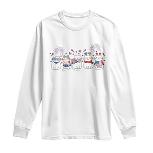 Patriotic Cat Lover Gift Long Sleeve Shirt America 250 Anniversary TS12 White Print Your Wear