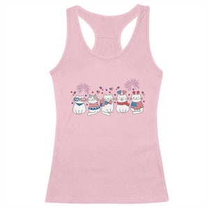 Patriotic Cat Lover Gift Racerback Tank Top America 250 Anniversary TS12 Light Pink Print Your Wear