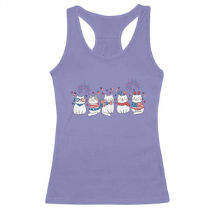 Patriotic Cat Lover Gift Racerback Tank Top America 250 Anniversary TS12 Violet Print Your Wear