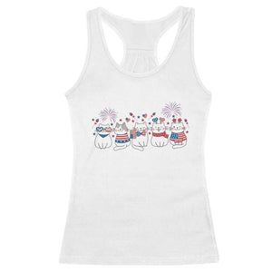 Patriotic Cat Lover Gift Racerback Tank Top America 250 Anniversary TS12 White Print Your Wear