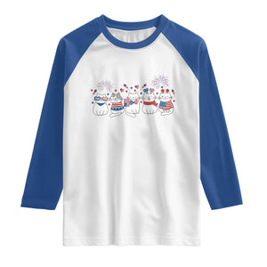 Patriotic Cat Lover Gift Raglan Shirt America 250 Anniversary TS12 White Royal Print Your Wear