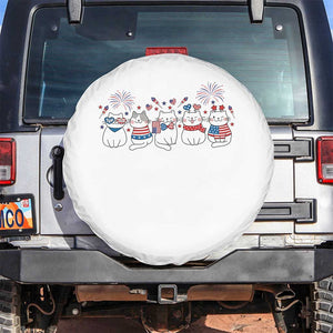 Patriotic Cat Lover Gift Spare Tire Cover America 250 Anniversary TS12 No hole White Print Your Wear