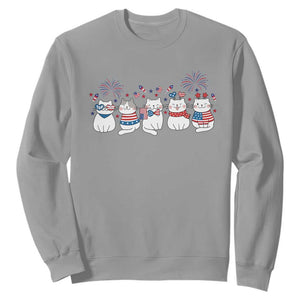 Patriotic Cat Lover Gift Sweatshirt America 250 Anniversary TS12 Sport Gray Print Your Wear