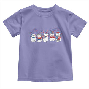 Patriotic Cat Lover Gift Toddler T Shirt America 250 Anniversary TS12 Violet Print Your Wear