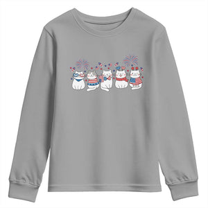 Patriotic Cat Lover Gift Youth Sweatshirt America 250 Anniversary TS12 Sport Gray Print Your Wear