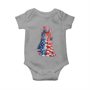 Proud American Cat Lover Baby Onesie Patriotic Animal Lover Gift TS12 Sport Gray Print Your Wear