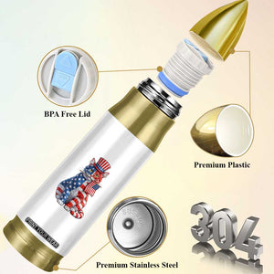 Proud American Cat Lover Bullet Tumbler Patriotic Animal Lover Gift TS12 Print Your Wear