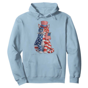 Proud American Cat Lover Hoodie Patriotic Animal Lover Gift TS12 Light Blue Print Your Wear