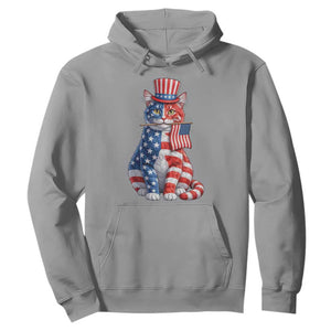 Proud American Cat Lover Hoodie Patriotic Animal Lover Gift TS12 Sport Gray Print Your Wear