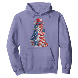 Proud American Cat Lover Hoodie Patriotic Animal Lover Gift TS12 Violet Print Your Wear