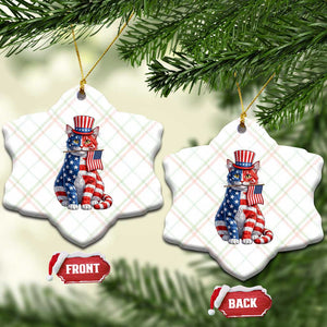 Proud American Cat Lover Ceramic Ornament Patriotic Animal Lover Gift TS12 Print Your Wear