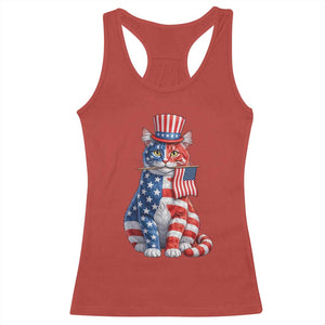 Proud American Cat Lover Racerback Tank Top Patriotic Animal Lover Gift TS12 Red Print Your Wear
