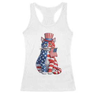 Proud American Cat Lover Racerback Tank Top Patriotic Animal Lover Gift TS12 White Print Your Wear