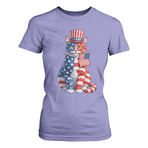 Proud American Cat Lover T Shirt For Women Patriotic Animal Lover Gift TS12 Violet Print Your Wear