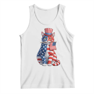 Proud American Cat Lover Tank Top Patriotic Animal Lover Gift TS12 White Print Your Wear
