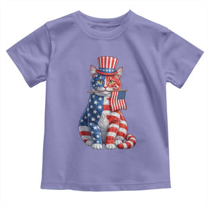 Proud American Cat Lover Toddler T Shirt Patriotic Animal Lover Gift TS12 Violet Print Your Wear
