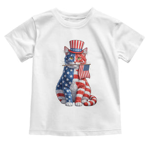 Proud American Cat Lover Toddler T Shirt Patriotic Animal Lover Gift TS12 White Print Your Wear