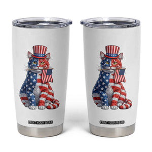 Proud American Cat Lover Tumbler Cup Patriotic Animal Lover Gift TS12 White Print Your Wear