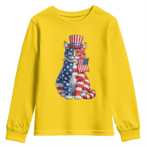 Proud American Cat Lover Youth Sweatshirt Patriotic Animal Lover Gift TS12 Daisy Print Your Wear