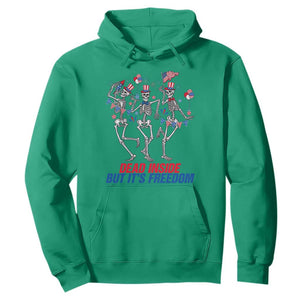 Patriotic Dancing Skeleton Hoodie Dead Inside But Its Freedom TS12 Irish Green Print Your Wear
