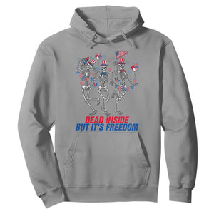 Patriotic Dancing Skeleton Hoodie Dead Inside But Its Freedom TS12 Sport Gray Print Your Wear