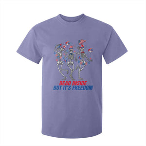 Patriotic Dancing Skeleton T Shirt For Kid Dead Inside But Its Freedom TS12 Violet Print Your Wear
