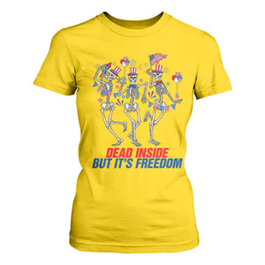 Patriotic Dancing Skeleton T Shirt For Women Dead Inside But Its Freedom TS12 Daisy Print Your Wear