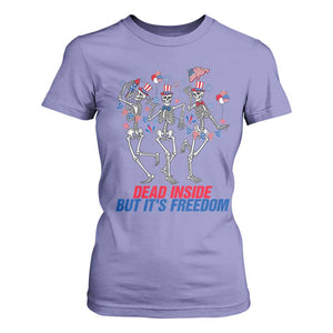 Patriotic Dancing Skeleton T Shirt For Women Dead Inside But Its Freedom TS12 Violet Print Your Wear