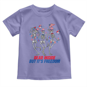 Patriotic Dancing Skeleton Toddler T Shirt Dead Inside But Its Freedom TS12 Violet Print Your Wear