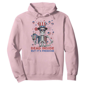 Funny Skeleton Dead Inside But Its Freedom Hoodie Patriotic Gift TS12 Light Pink Print Your Wear