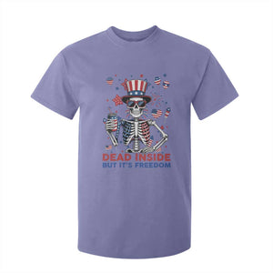Funny Skeleton Dead Inside But Its Freedom T Shirt For Kid Patriotic Gift TS12 Violet Print Your Wear