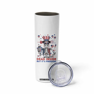 Funny Skeleton Dead Inside But Its Freedom Skinny Tumbler Patriotic Gift TS12 Print Your Wear