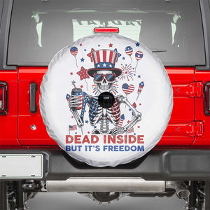 Funny Skeleton Dead Inside But Its Freedom Spare Tire Cover Patriotic Gift TS12 White Print Your Wear