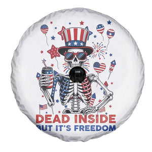 Funny Skeleton Dead Inside But Its Freedom Spare Tire Cover Patriotic Gift TS12 Print Your Wear