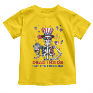 Funny Skeleton Dead Inside But Its Freedom Toddler T Shirt Patriotic Gift TS12 Daisy Print Your Wear