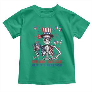 Funny Skeleton Dead Inside But Its Freedom Toddler T Shirt Patriotic Gift TS12 Irish Green Print Your Wear