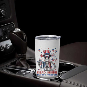 Funny Skeleton Dead Inside But Its Freedom Tumbler Cup Patriotic Gift TS12 Print Your Wear