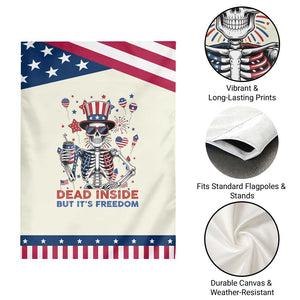 Funny Skeleton Dead Inside But Its Freedom Garden Flag Patriotic Gift TS12 Print Your Wear