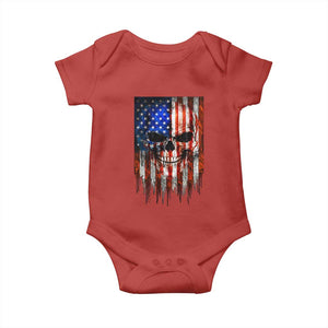 Patriotic Skull American Flag USA Pride Baby Onesie TS12 Red Print Your Wear