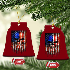 Patriotic Skull American Flag USA Pride Ceramic Ornament TS12 Print Your Wear