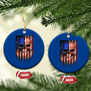 Patriotic Skull American Flag USA Pride Ceramic Ornament TS12 1pc Blue Print Your Wear