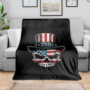 American Flag Skull Patriotic Pride Throw Blanket USA 250 Anniversary TS12 Print Your Wear