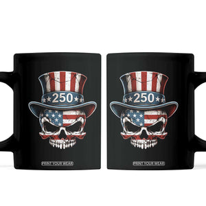 American Flag Skull Patriotic Pride Coffee Mug USA 250 Anniversary TS12 Black Print Your Wear