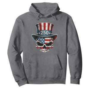 American Flag Skull Patriotic Pride Hoodie USA 250 Anniversary TS12 Charcoal Print Your Wear