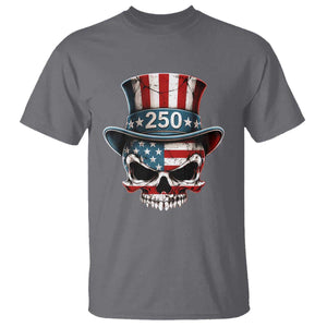 American Flag Skull Patriotic Pride T Shirt USA 250 Anniversary TS12 Charcoal Print Your Wear