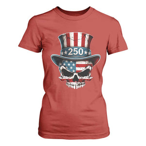 American Flag Skull Patriotic Pride T Shirt For Women USA 250 Anniversary TS12 Red Print Your Wear