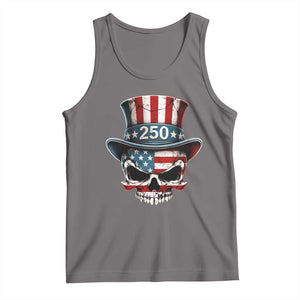 American Flag Skull Patriotic Pride Tank Top USA 250 Anniversary TS12 Deep Heather Print Your Wear