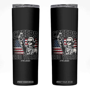 Patriotic Thomas Jefferson Skinny Tumbler Cheers To 250 Years TS12 Black Print Your Wear
