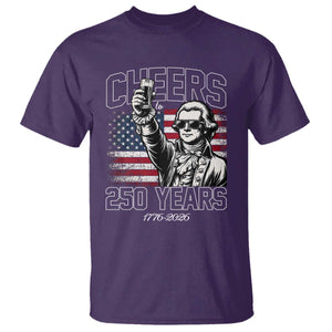 Patriotic Thomas Jefferson T Shirt Cheers To 250 Years TS12 Purple Print Your Wear